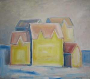 "Vintersol", akryl på lerret, 70 x 80 cm